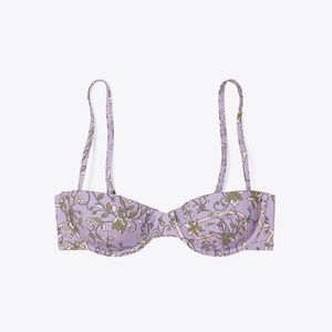 NWOT Tory Burch XS Printed Underwire Bikini Top in Lilac Garden Medallion